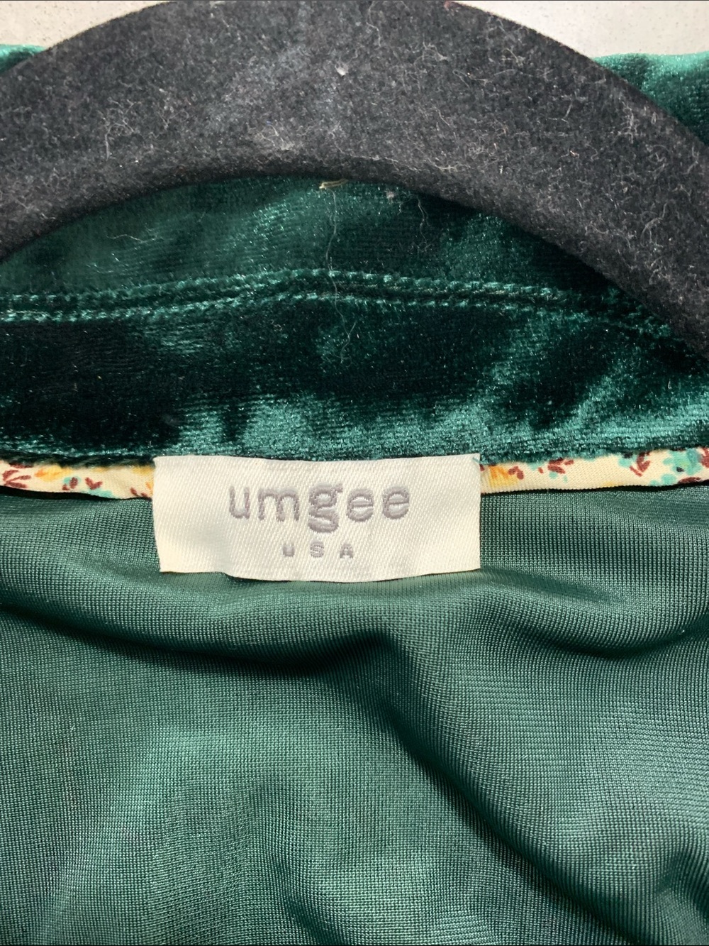 Umgee Deep Green Velvet-Trim Top